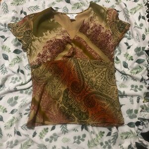 Chic Multicolor Paisley Blouse